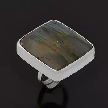 Кольцо лабрадор (серебро 925 пр. родир. бел.) (регулируемый) размер 18