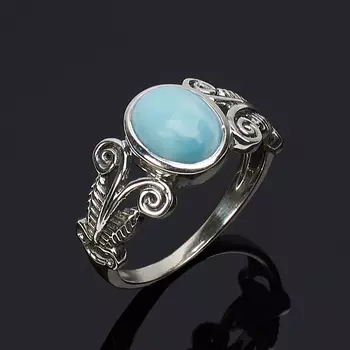 Кольцо ларимар нская Республика (серебро 925 пр. оксидир.) размер 18