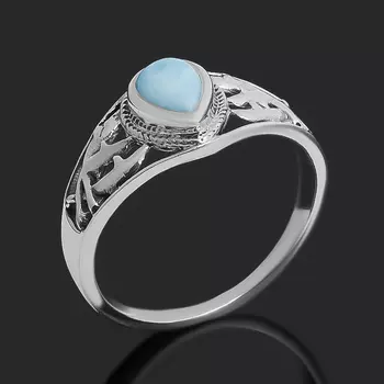 Кольцо ларимар нская Республика (серебро 925 пр. оксидир.) размер 18