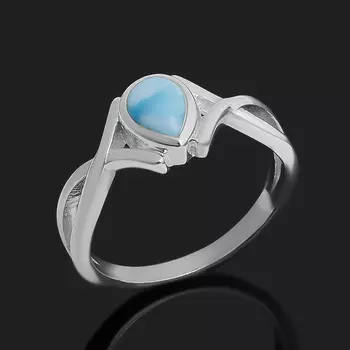 Кольцо ларимар нская Республика (серебро 925 пр.) размер 17