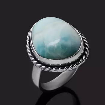 Кольцо ларимар нская Республика (серебро 925 пр.) (регулируемый) размер 17,5