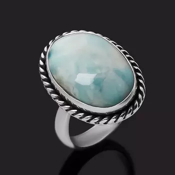 Кольцо ларимар нская Республика (серебро 925 пр.) (регулируемый) размер 17,5