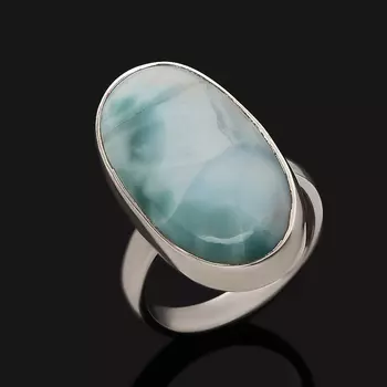 Кольцо ларимар нская Республика (серебро 925 пр.) (регулируемый) размер 17,5