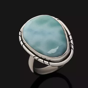 Кольцо ларимар нская Республика (серебро 925 пр.) (регулируемый) размер 18