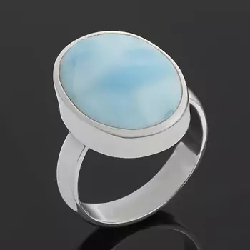 Кольцо ларимар нская Республика (серебро 925 пр.) (регулируемый) размер 18,5