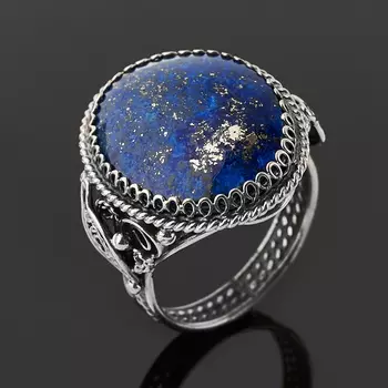 Кольцо лазурит (нейзильбер) размер 18,5