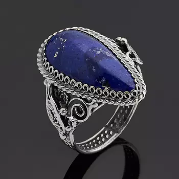 Кольцо лазурит (нейзильбер) размер 19