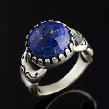 Кольцо лазурит огранка (серебро 925 пр.) размер 17