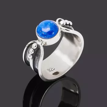 Кольцо лазурит (серебро 925 пр. оксидир.) размер 18,5