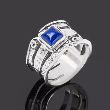 Кольцо лазурит (серебро 925 пр. оксидир.) размер 18