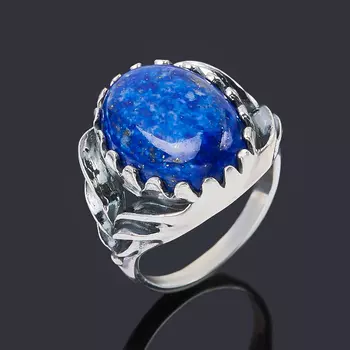 Кольцо лазурит (серебро 925 пр. оксидир.) размер 18,5