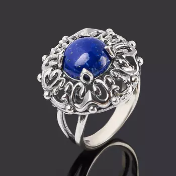 Кольцо лазурит (серебро 925 пр. оксидир.) размер 18