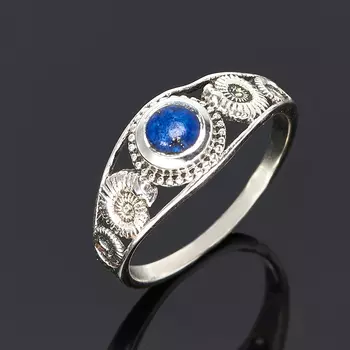 Кольцо лазурит (серебро 925 пр. оксидир.) размер 18
