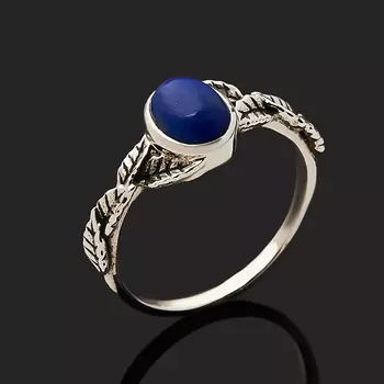 Кольцо лазурит (серебро 925 пр. оксидир.) размер 18
