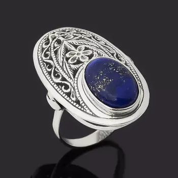 Кольцо лазурит (серебро 925 пр. оксидир.) размер 18,5
