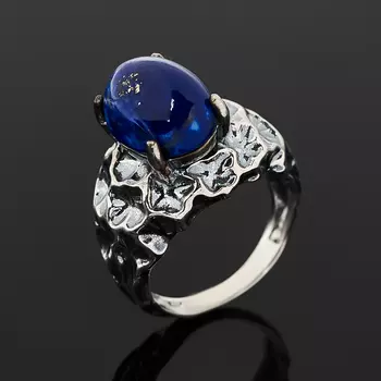 Кольцо лазурит (серебро 925 пр. оксидир.) размер 18