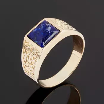 Кольцо лазурит (серебро 925 пр. позолота) размер 20