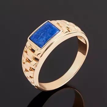 Кольцо лазурит (серебро 925 пр. позолота) размер 20