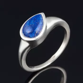 Кольцо лазурит (серебро 925 пр.) размер 18