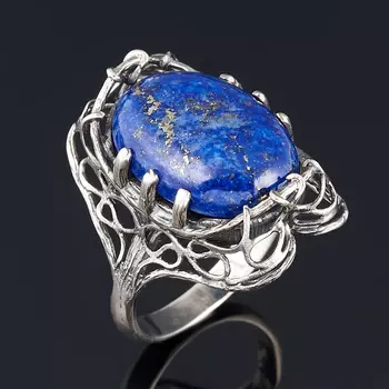 Кольцо лазурит (серебро 925 пр.) размер 18