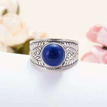Кольцо лазурит (серебро 925 пр.) размер 18