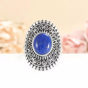 Кольцо лазурит (серебро 925 пр.) размер 19