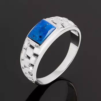 Кольцо лазурит (серебро 925 пр. родир. бел.) размер 22