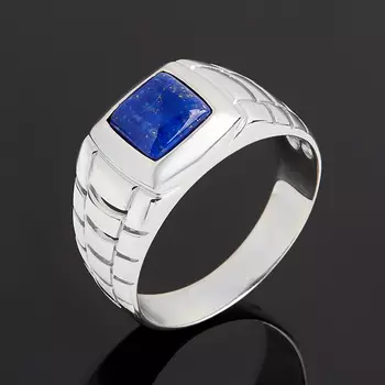 Кольцо лазурит (серебро 925 пр. родир. бел.) размер 22