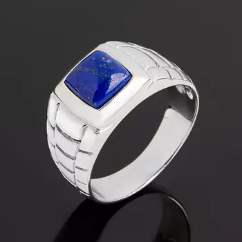 Кольцо лазурит (серебро 925 пр. родир. бел.) размер 21