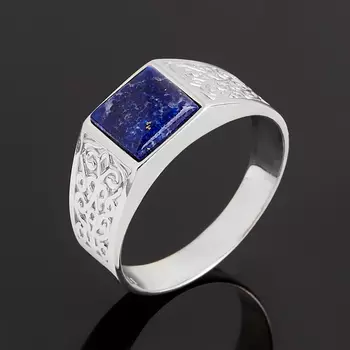 Кольцо лазурит (серебро 925 пр. родир. бел.) размер 21