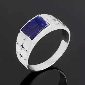 Кольцо лазурит (серебро 925 пр. родир. бел.) размер 21