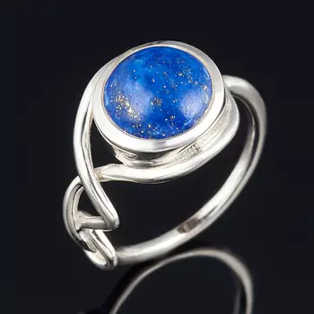 Кольцо лазурит (серебро 925 пр. родир. бел.) размер 17