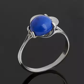 Кольцо лазурит (серебро 925 пр. родир. бел.) размер 17