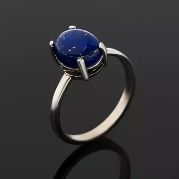 Кольцо лазурит (серебро 925 пр. родир. бел.) размер 17,5