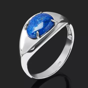 Кольцо лазурит (серебро 925 пр. родир. бел.) размер 20