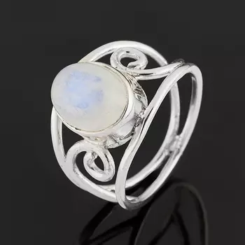 Кольцо лунный камень (адуляр) (серебро 925 пр.) размер 19