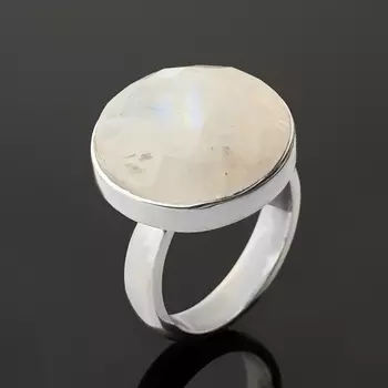 Кольцо лунный камень (адуляр) (серебро 925 пр.) огранка (регулируемый) размер 17,5