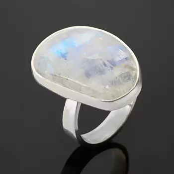 Кольцо лунный камень (адуляр) (серебро 925 пр.) размер 18