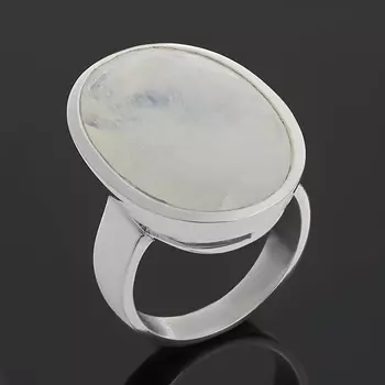 Кольцо лунный камень (адуляр) (серебро 925 пр.) огранка размер 17