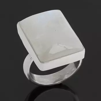 Кольцо лунный камень (адуляр) (серебро 925 пр.) (регулируемый) размер 17,5