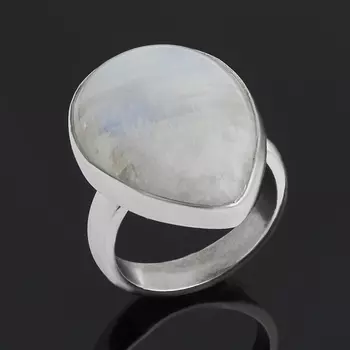 Кольцо лунный камень (адуляр) (серебро 925 пр.) (регулируемый) размер 18