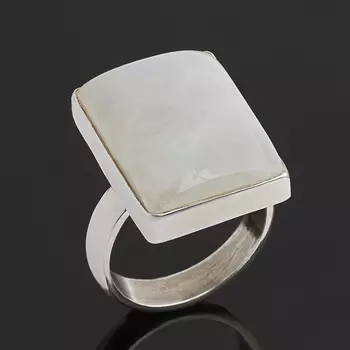 Кольцо лунный камень (адуляр) (серебро 925 пр.) (регулируемый) размер 18