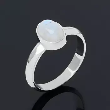 Кольцо лунный камень (серебро 925 пр. родир. бел.) размер 17