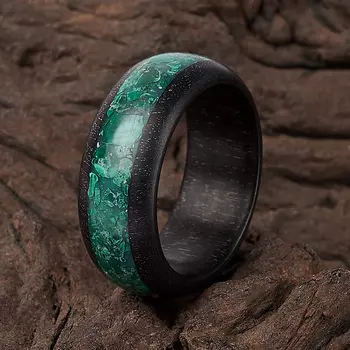 Кольцо малахит (дерево) размер 17,5