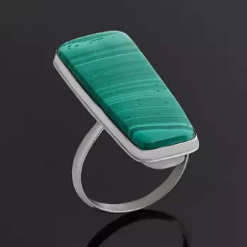 Кольцо малахит (дублет) (нейзильбер) размер 18,5