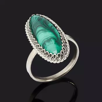 Кольцо малахит (нейзильбер) размер 16,5