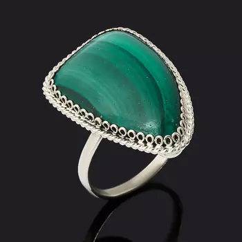 Кольцо малахит (нейзильбер) размер 18,5