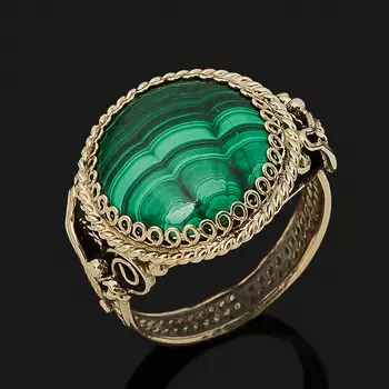 Кольцо малахит (нейзильбер) размер 18,5