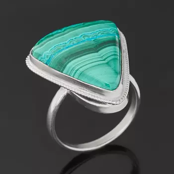 Кольцо малахит (нейзильбер) размер 18,5