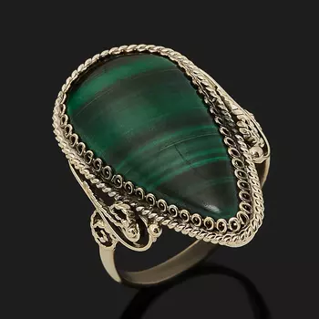 Кольцо малахит (нейзильбер) размер 19,5